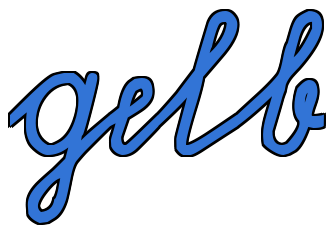 gelb in Schulschrift gelb in Schulschrift